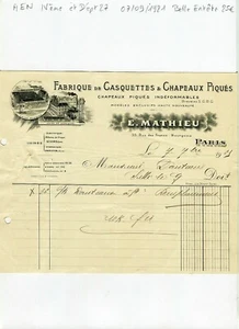 Paris IV ème 35 Rue des Francs Bourgeois & Dépt 27 Belle Entête Chapellerie 1921 - Picture 1 of 1