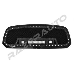 Rivet Black SS Mesh Grille+Black Shell+LED Light Bar for 13-17 Dodge RAM 1500 - Picture 1 of 3