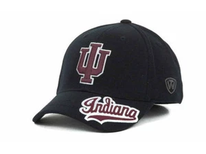 Indiana Hoosiers Top of the World NCAA Black Flex Fit Hat Cap - Picture 1 of 3