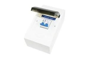 Doppelsicherungskasten 4-Module 10A weiß und schwarze Abdeckung - Bild 1 von 1