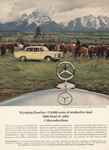 Mercedes Benz 1964: Wyoming Rancher anuncio impreso vintage - Imagen 1 de 1