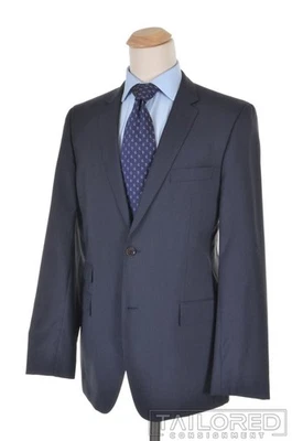 HUGO BOSS Reciente Azul Rayas 100% Lana Chaqueta Pantalones TRAJE Para Hombre - 42 L Foto 1 de 4