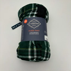 St. John's Bay Herren Microfleece Weihnachten Urlaub Pyjama Schlafhose grün Tartan - Bild 1 von 2