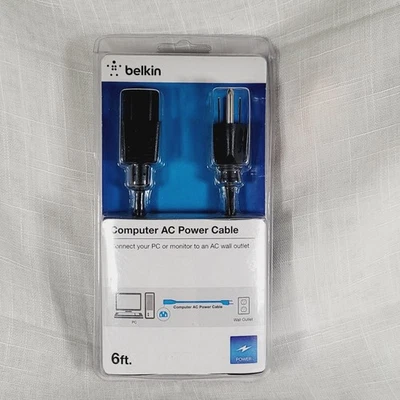 Belkin Computer AC Power Cable, 6ft - Black (Brand New Factory Sealed) - Image 1 of 4