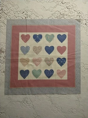 VTG Marti Michell HEARTS COTTON FABRIC by SPRINGS INDUSTRIES 15" x 15" Square - Image 1 of 4