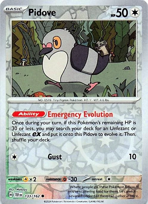 Pidove 133/162 - REVERSE HOLO - SV05: Temporal Forces - NM - Image 1 of 2