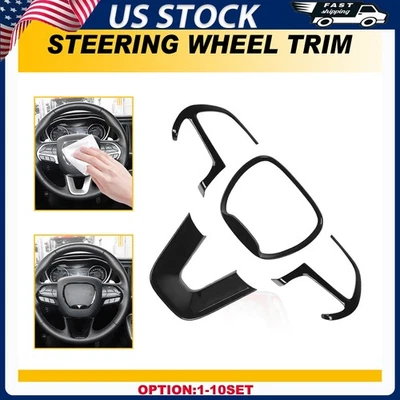 Cubierta interior del volante negro brillante para Dodge Durango 2015-23 4-40X Foto 1 de 4