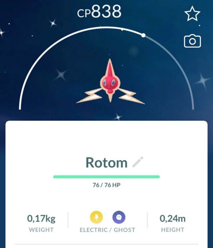 Pokémon Rotom Brillante - Intercambio 1 M Polvo de Estrellas - GO Leer Descripción Foto 1 de 1