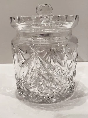 WATERFORD CRYSTAL VINTAGE CHRISTMAS TREE BISCUIT BARREL COOKIE JAR 7 in - Image 1 of 4