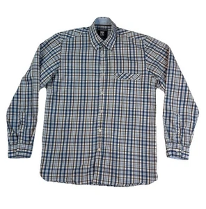 Austin Reed Mens Small Blue Plaid Shirt Button Up Long Sleeve 100% Cotton Summer - Picture 1 of 19