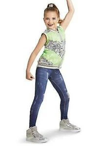Dance Costume XL Child Lime Green Weissman 11405 Hip Hop Sequin Jazz Tap - Picture 1 of 3