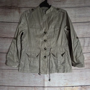 Suzanne Grae Anorak Jacket ~ Size M Women's ~ Metallic Sheen, Waist Pull Ties - Picture 1 of 15
