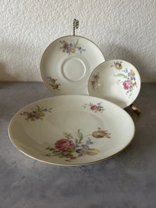 Vintage Tirschenreuth Bavaria Porcelain Floral Flowers Tea Cup/Saucer/Plate Set - Picture 1 of 9