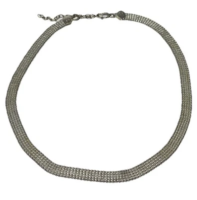 Collar gargantilla Italia 925 FAS malla plata esterlina 16-19 pulgadas  Foto 1 de 2