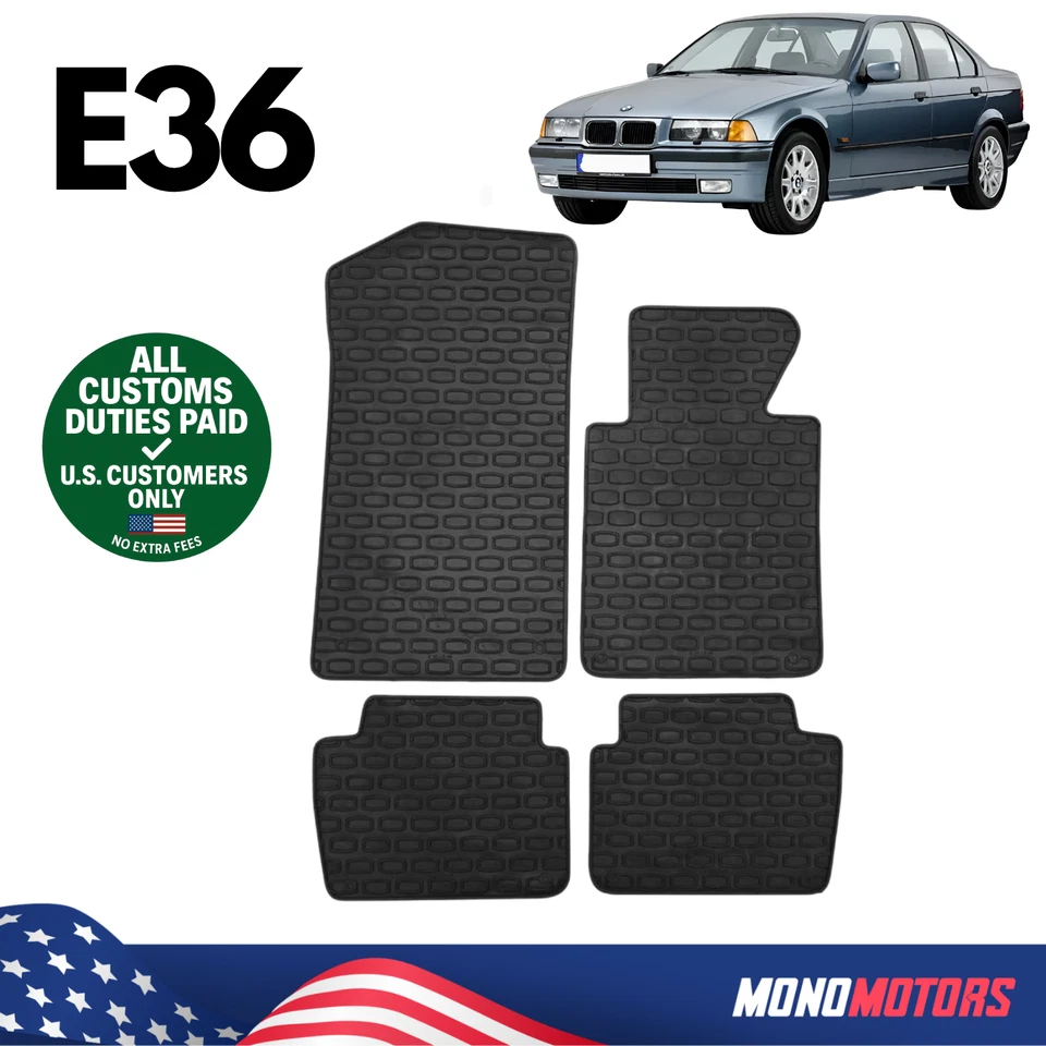 ALFOMBRILLAS GOMA LÁTEX 4 PIEZAS RESISTENTES A LA INTEMPERIE PARA BMW E36 1991-1999 Foto 1 de 4