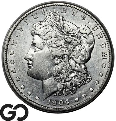 1904-S Morgan Silver Dollar Coin, Lower Mintage Choice AU Better Date - Image 1 of 3