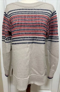 LL Bean Signature 100% Merino Wool Fisherman Tunic Sweater Women’s L Beige Tan - Picture 1 of 13