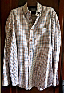 Orvis Shirt Mens Large Blue Brown Plaid Charles Orvis Signature Collection Wool - Picture 1 of 5
