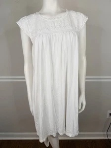 Vestido de Algodón Blanco Ligero por Artesanal Camisón Talla XL Ojales Encaje - Imagen 1 de 8
