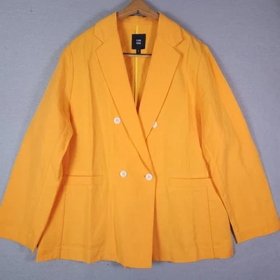 Ilana Kohn Blazer Womens Small Yellow Linen Cotton Double Breasted Jacket USA - Image 1 of 4