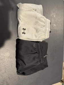 Lot Of 2 Used Boys Underarmour Storm Sweatpants. One Gray And One Black. Youth M - Picture 1 of 3