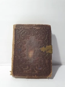 Antik, 1865 viktorianisches Fotoalbum Zinn/Papier Fotos 4,25" x 5,5", antiker Stempel - Bild 1 von 24