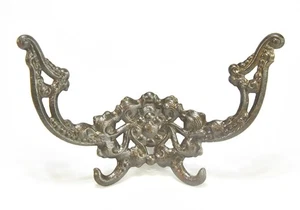 LARGE VICTORIAN STYLE METAL WALL MOUNT HAT / COAT HOOK 4 PRONG - Picture 1 of 4