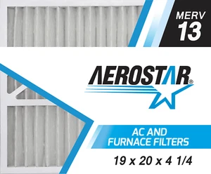 Aerostar 19x20x4 1/4 MERV 11 Furnace Air Filter, 2 Pack - Picture 1 of 5