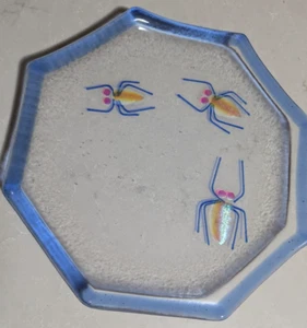 Charity Stein verschmolzen Klarglas Kunst Platte bunt dichroitisch irisiert Käfer - Bild 1 von 4