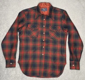 Rare Vintage Atkinson Button Up Shirt Mens M Plaid Long Sleeve 100% Virgin Wool - Picture 1 of 12