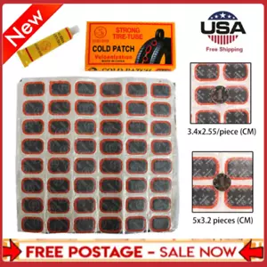 KIT RIPARAZIONE PUNTURE BICI Toppe Colla Pneumatici Tubi Interni MTB Cicli Strada US - Foto 1 di 12