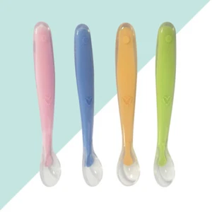 4 Pcs Babylöffel Aus Silikon Neugeboren Sicherheitslöffel Für Kleinkinder - Bild 1 von 11