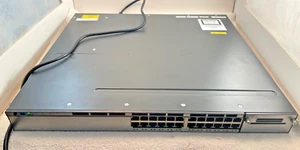 Cisco WS-C3750X-24T-S 24 Port Gigabit Managed Switch PSU C3KX-NM-1G Module Cord - Picture 1 of 8