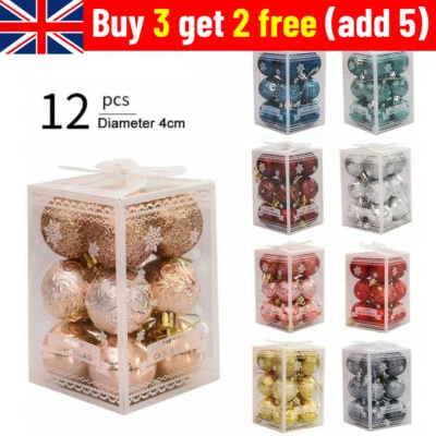 12Pack Small Christmas Decor Baubles Tree Xmas Balls Party Wedding Ornament New - Image 1 of 4