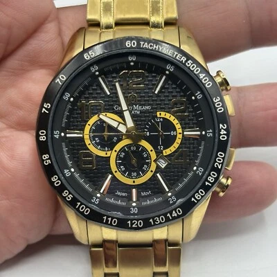 Reloj deportivo de lujo para hombre Giorgio Milano dorado, resistencia al agua 10 ATM *LEER* Foto 1 de 4