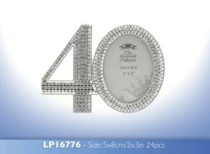 1 X CORNICE DIAMANTE 40° COMPLEANNO FOTO MISURA 2" X 3" LEONARDO LP16776 - Foto 1 di 1