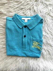 Authentic Y2K Boys Burberry EKD Logo Cotton Pique Polo Shirt Size 6Y 120cm - Picture 1 of 10