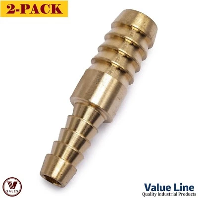 2-PACK! Value Line Brass Hose Mender Splicer Union, 1/4x1/8 Barb 122HBL-4-2 - Image 1 of 4