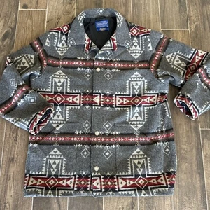 Pendleton High Grade Western Wear Wool Southwest Indian Buffalo Button Coat XXL - Picture 1 of 6