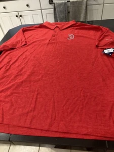 MENS MLB UNDER ARMOUR HEATGEAR BOSTON RED SOX S/S POLO SHIRT RED 5XL.  NWT - Picture 1 of 4