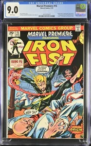 MARVEL PREMIERE #15, CGC 9.0, 1st App & ORIGIN of IRON FIST (1974) - Picture 1 of 2