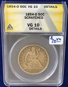 1854-O Seated Liberty Half Dollar 50 cent VG10 - Picture 1 of 2
