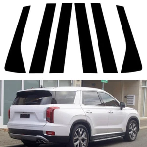 Gloss Black Window Pillar Posts Trim Cover Fits For Hyundai Palisade 2020-2024 - Picture 1 of 12