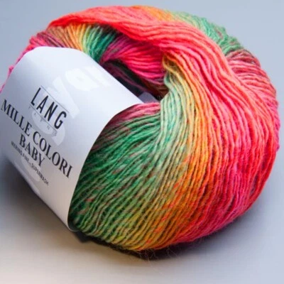 Lang Yarns Mille Colori Baby 55 - LL 190m / 50g - Needle Gauge 3 -