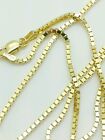 10k Solid Yellow Gold Box Link Necklace Pendant Chain 18" - 24" 1.4mm 