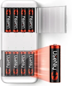 Wiederaufladbare Lithium Batterien AA 8er Pack mit Ladegerät 1,5V Wiederaufladbar AA Ba... - Bild 1 von 1