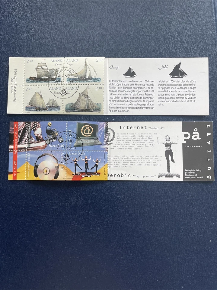 Aland 1995,1998 Mints 2 Booklet , CTO Cancelled , With Short Description - Image 1 of 4