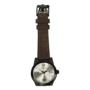 Orologio Nixon donna GI pelle nero argento marrone taglia unica nuovo - Foto 1 di 3