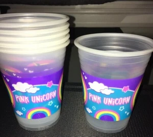 6, 22ounce “pink Unicorn” Theme Plastic Drinkware Party Cups - Picture 1 of 6
