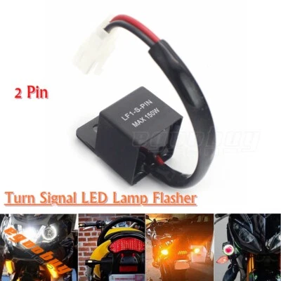 Motorcycle 2Pin Electronic LED Turn Signal Lamp Flasher Relay For Honda Kawasaki - Image 1 of 4